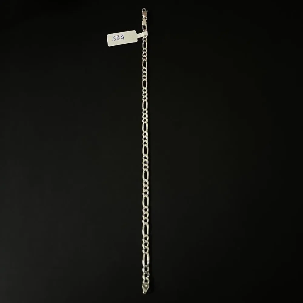 Esclava De Plata 925 Con Tejido Figaro,925 Silver Bracelet 9 Inch